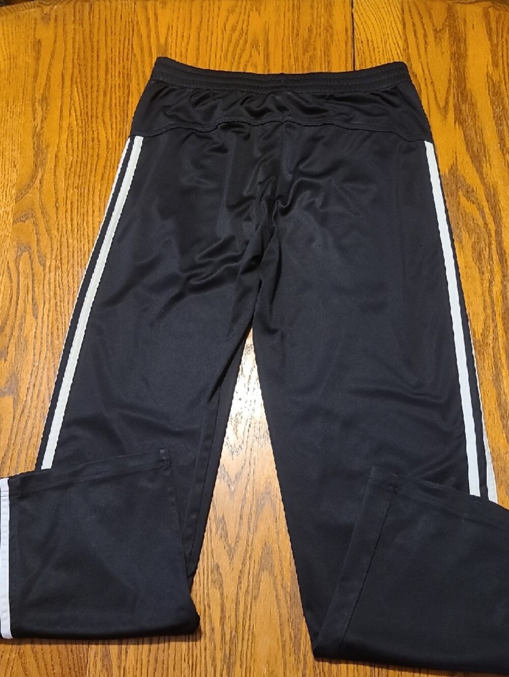 Adidas Black Active Track Pants with White Stripes - Boy's Large - Picture 8 of 8